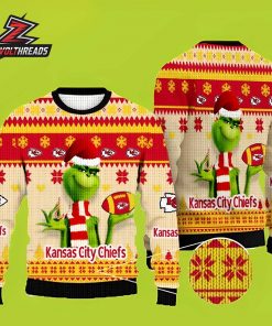 Kansas City Chiefs Grinch Ugly Christmas Sweater NFL Holiday Fan Gift