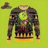 Minnesota Vikings Cute Grinch Football Wreath Purple NFL Christmas Fan Gift Ugly Sweater